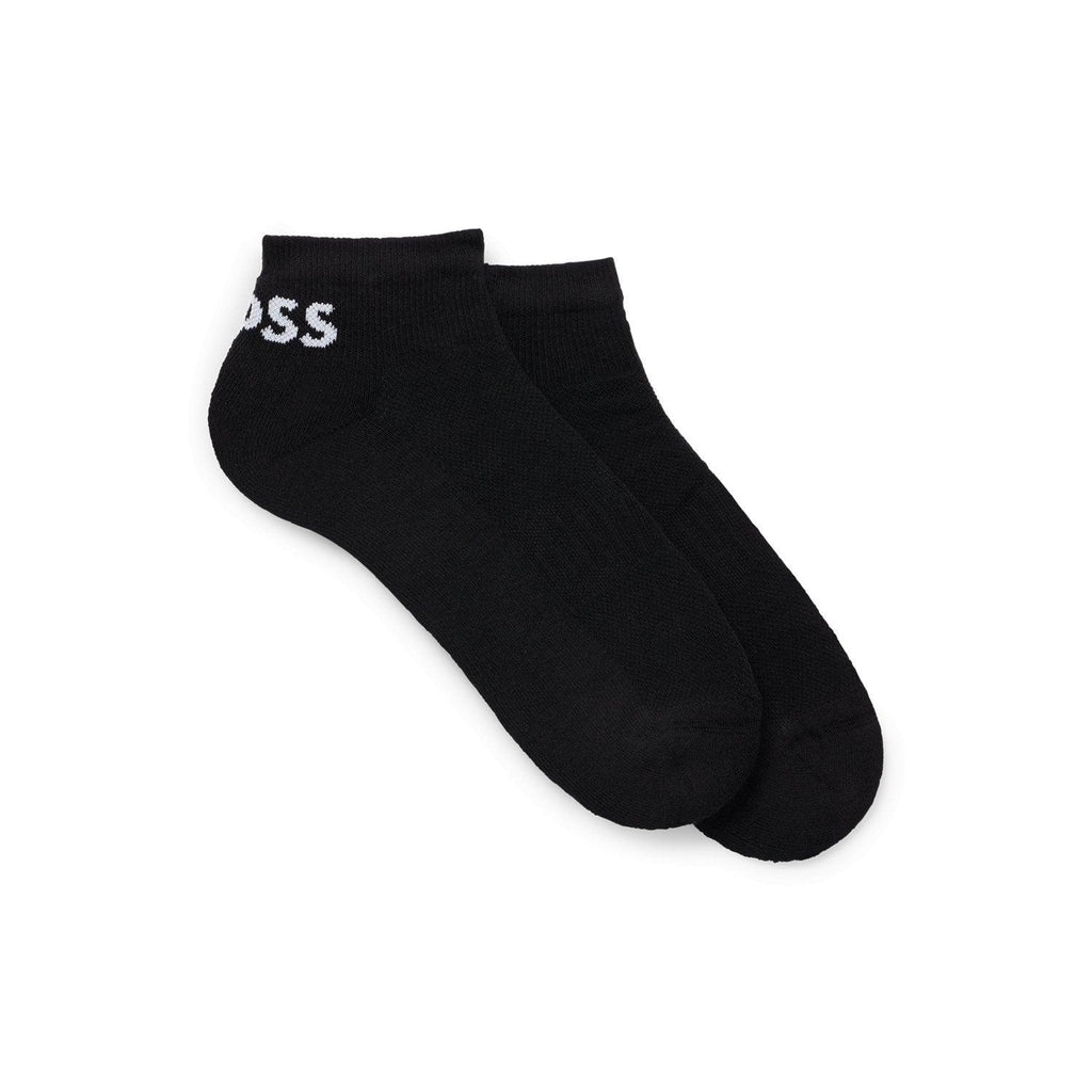 BOSS 2 Pack Quality Cotton Blend Sport Ankle Socks - Black - Utility Bear