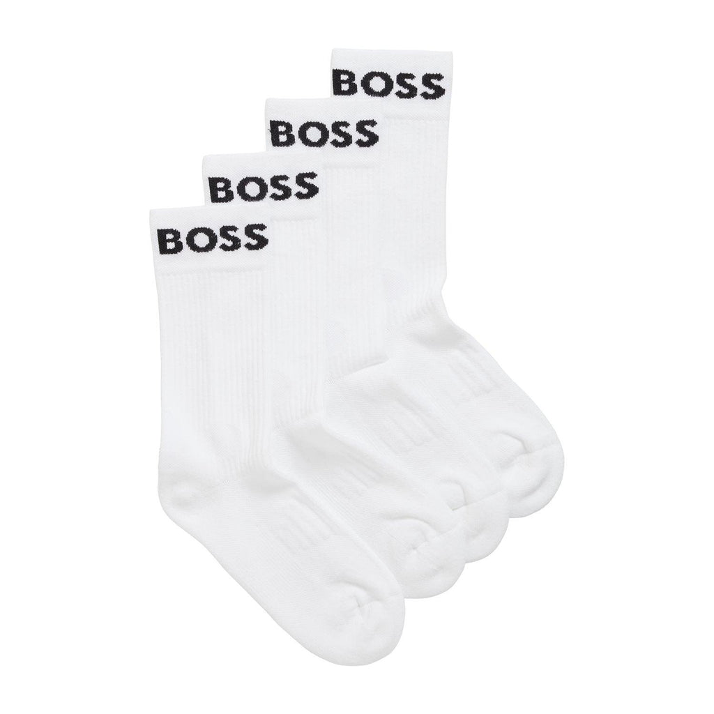 BOSS 2 Pack Quality Cotton Blend Sport Socks - White - Utility Bear