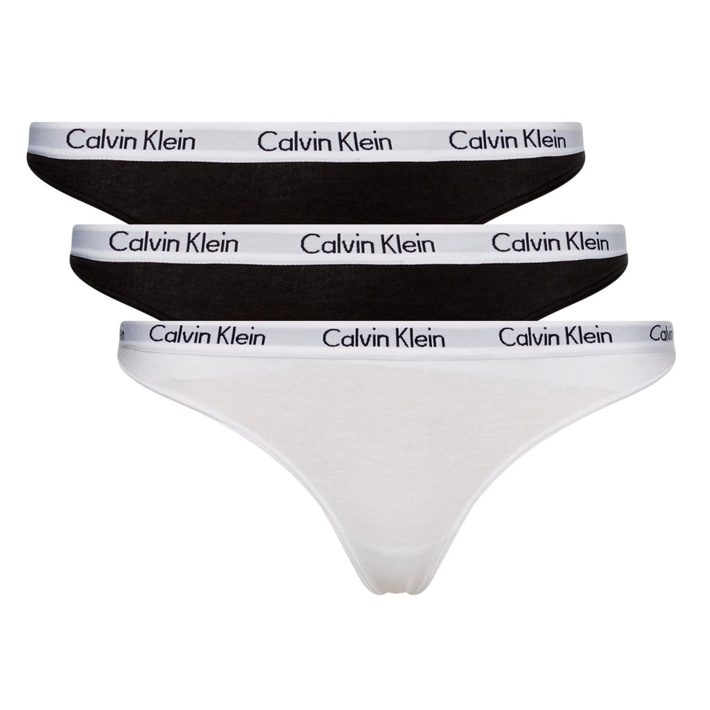 Calvin Klein 3 Pack Carousel Thong - Black/White/Black - Utility Bear