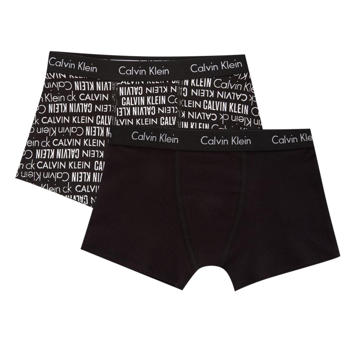 Calvin Klein Boys White & Black Logo Boxer Shorts ( 2-Pack