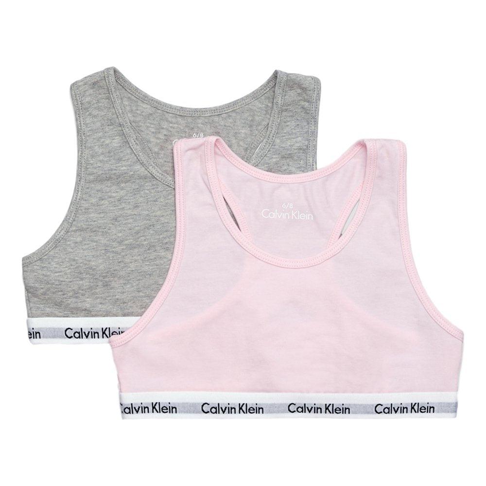 Calvin Klein Girls 2 Pack Modern Cotton Bralette Grey / Pink - Utility Bear