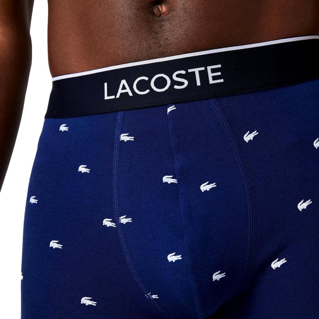 Lacoste Casual Cotton Signature Trunk - Navy Blue/Grey Chine/Red - Utility Bear