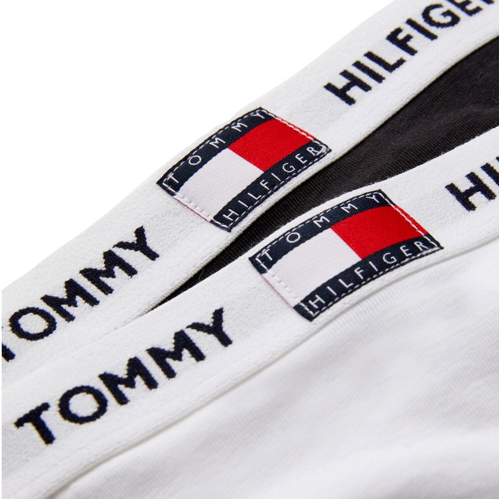 Tommy Hilfiger Girls 2 Pack Organic Cotton Repeat Logo Bikini - White/Black - Utility Bear