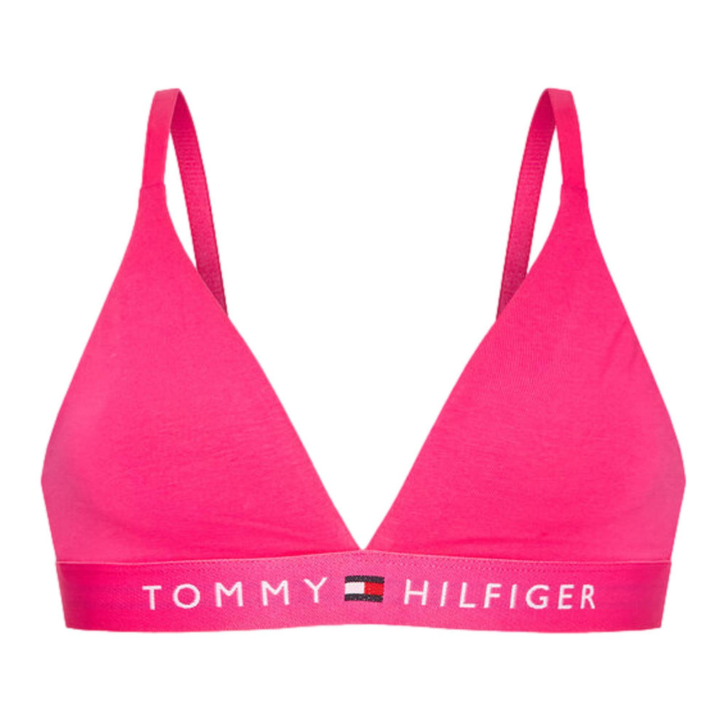 Tommy Hilfiger Organic Cotton Unlined Triangle Bralette - Hot Magenta - Utility Bear