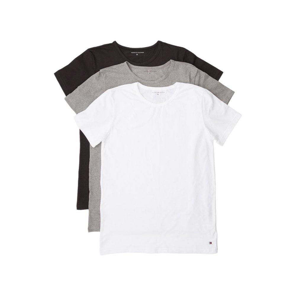 Tommy Hilfiger Premium Essential Crew Neck T-Shirt 3 Pack - Black/White/Grey - Utility Bear