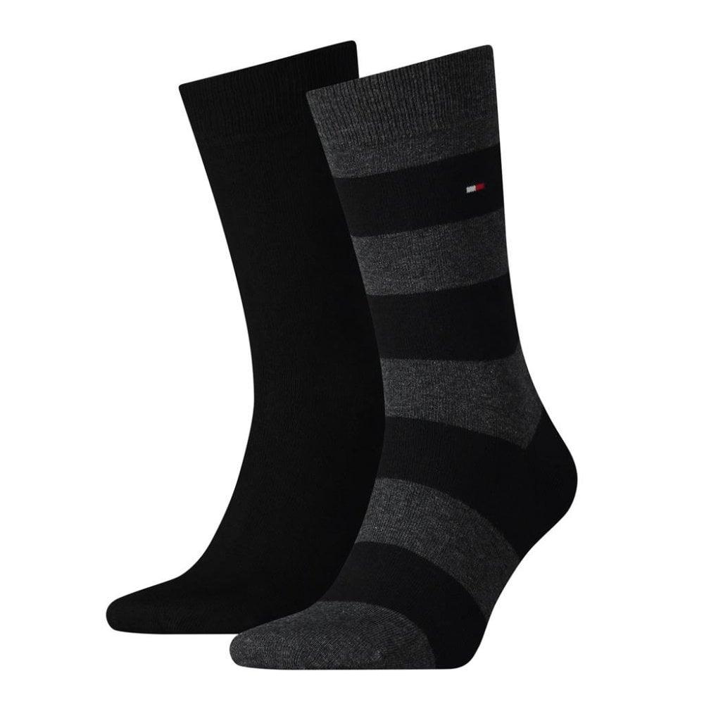 Tommy Hilfiger Rugby Striped Socks 2-Pack Black - Utility Bear