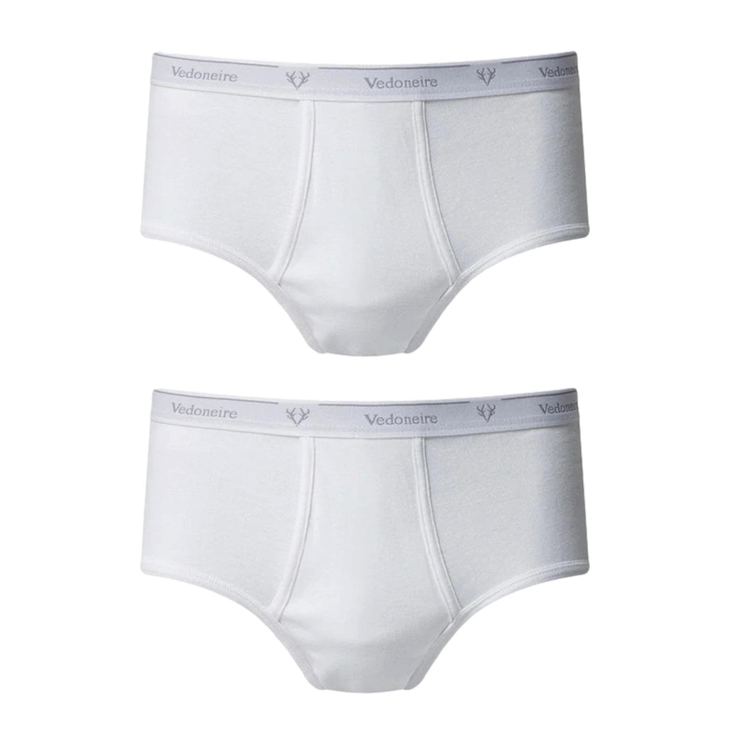 Vedoneire Classic Fly Front Briefs 2 Pack - White - Utility Bear