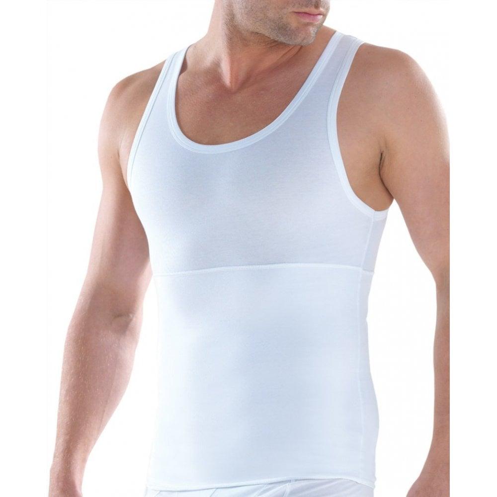 Blackspade Men'S Premium Slimming Body Control Singlet Vest - White - Utility Bear