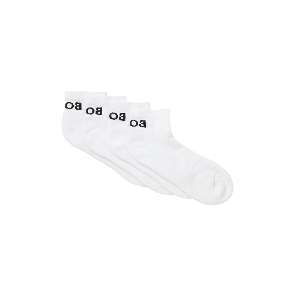 BOSS 2 Pack Quality Cotton Blend Sport Ankle Socks - White - Utility Bear