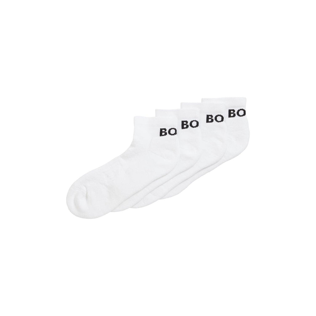 BOSS 2 Pack Quality Cotton Blend Sport Ankle Socks - White - Utility Bear