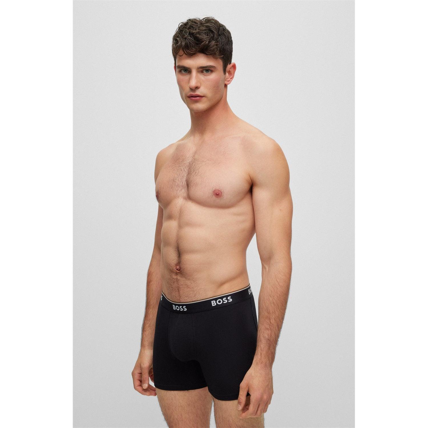 BOSS Lot De 3 Boxers Longs Homme Power En Coton Stretch - Confort & Style Logo