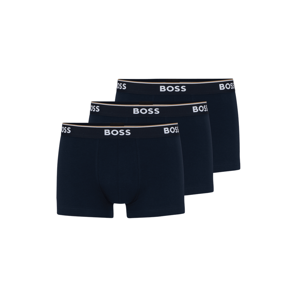 BOSS 3 Pack Power Cotton Stretch Trunks - Navy - Utility Bear