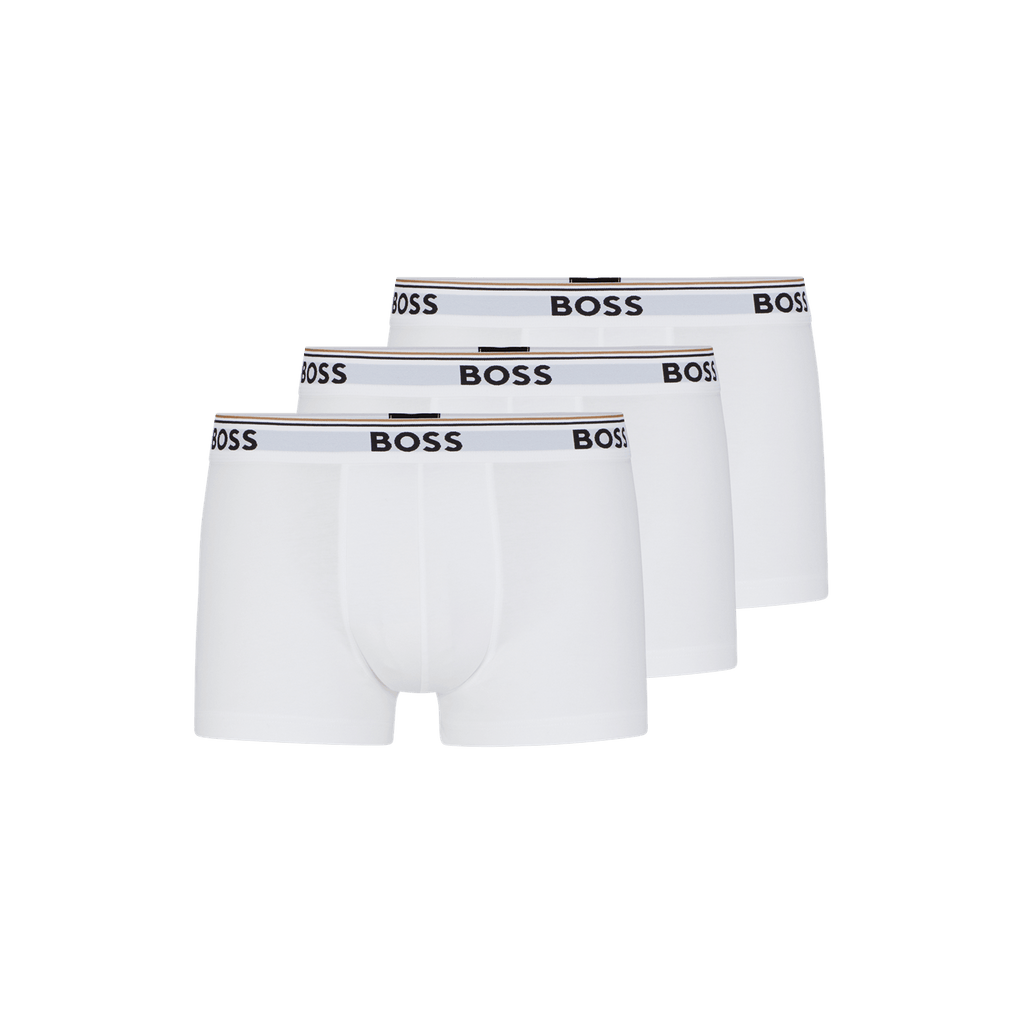 BOSS 3 Pack Power Cotton Stretch Trunks - White - Utility Bear