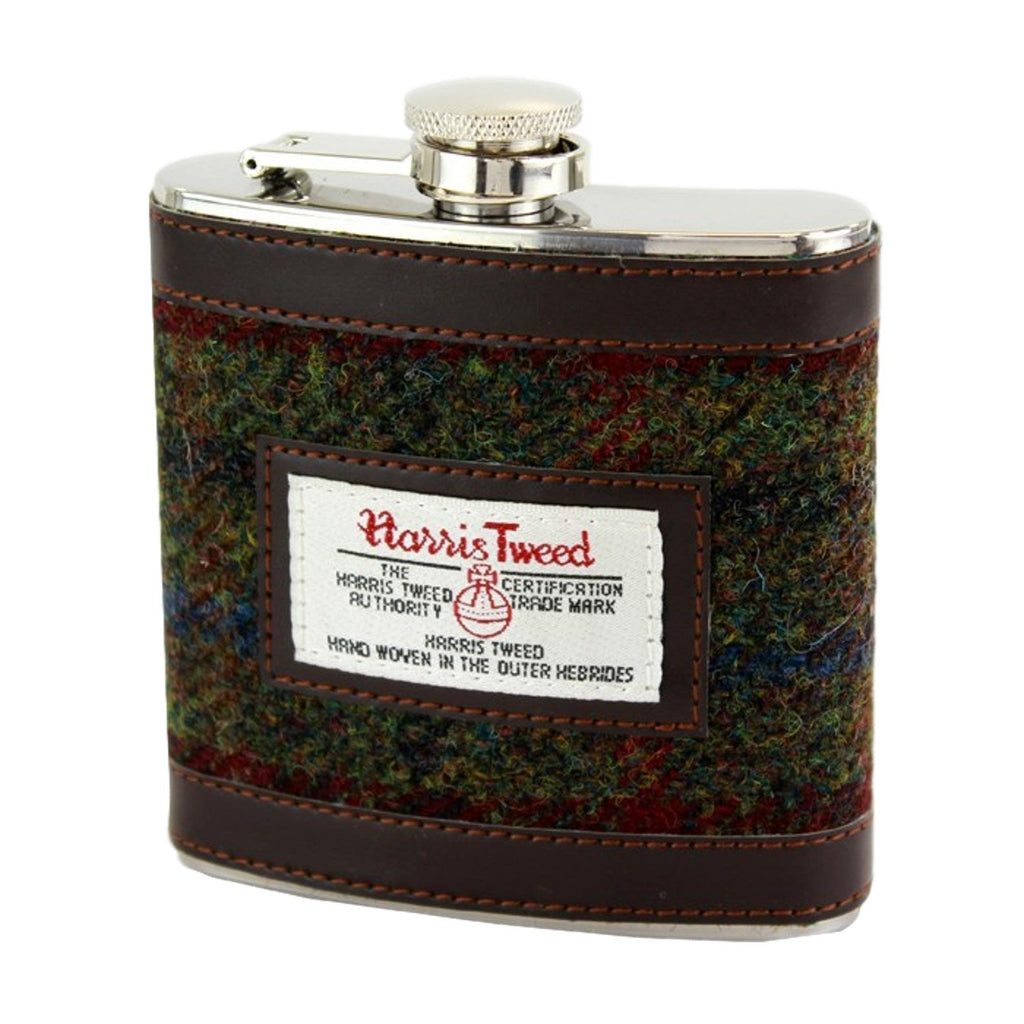British Bag Company Breanais Harris Tweed Hip Flask - Utility Bear