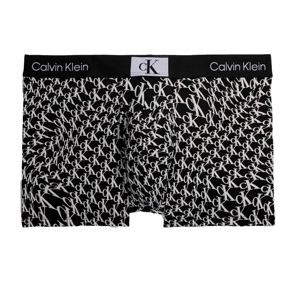 Calvin Klein 1996 Cotton Stretch Trunk - Warped Logo Print Black - Utility Bear