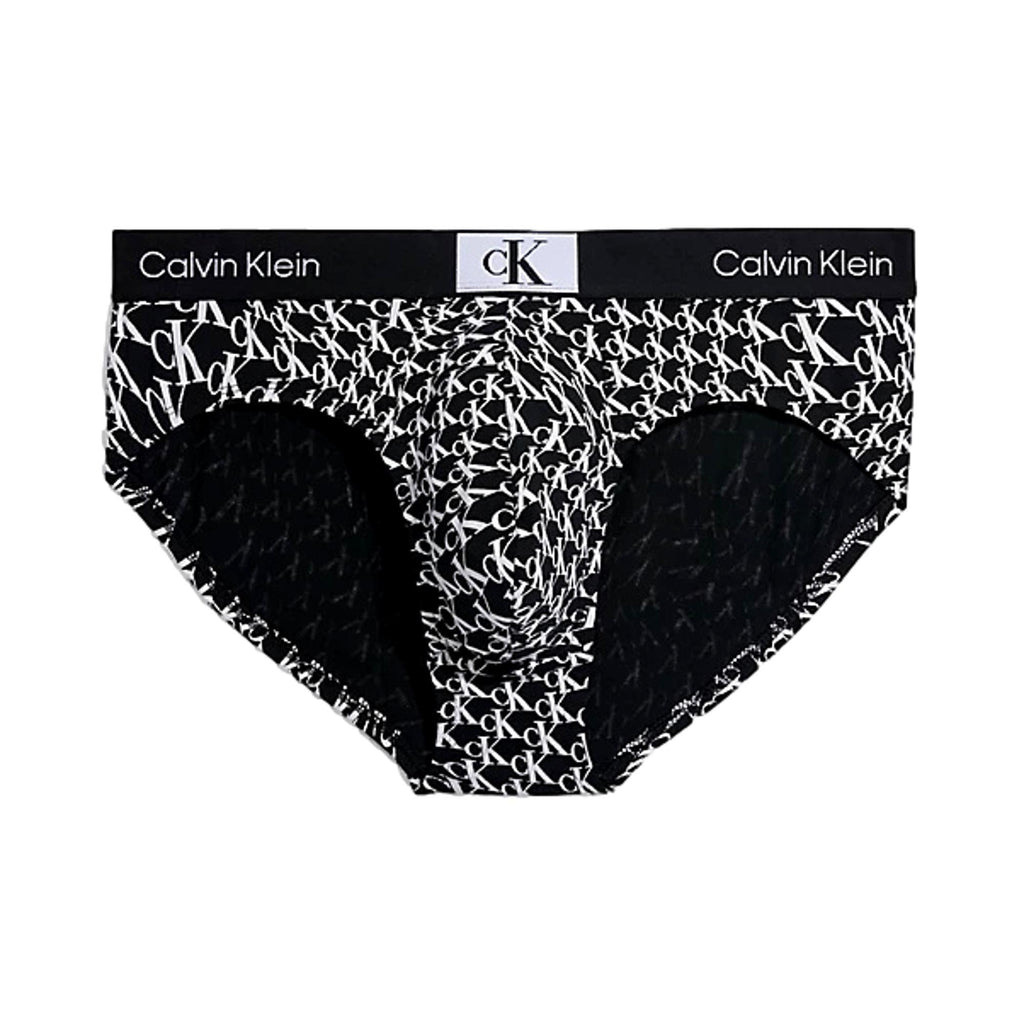 Calvin Klein 1996 Hip Brief - Warped Logo Print Black - Utility Bear