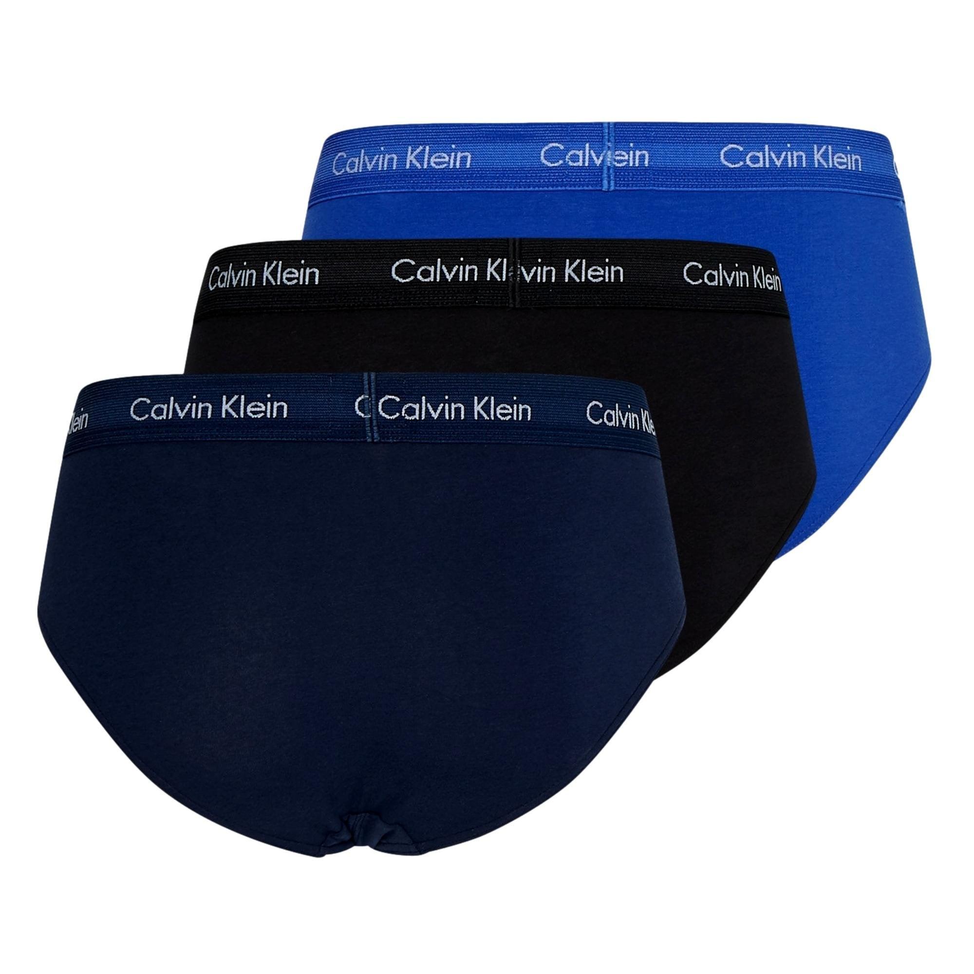 Calvin Klein 3 Pack Cotton Stretch Brief - Black/Blue/Navy