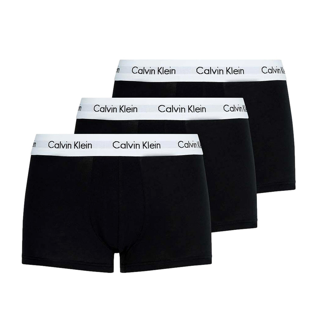 Calvin Klein 3 Pack Cotton Stretch Low Rise Trunks - Black - Utility Bear