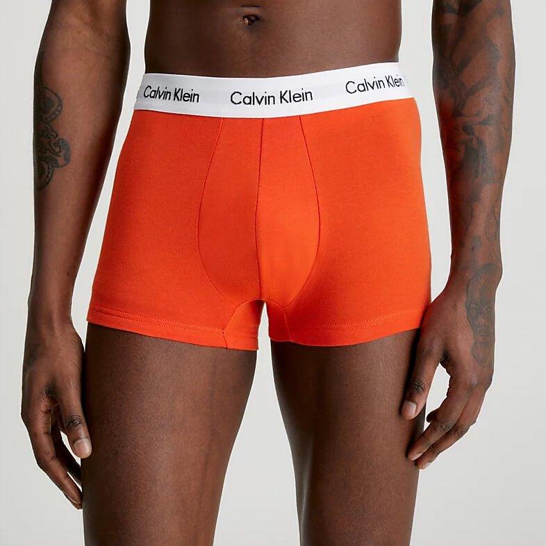 Calvin Klein 3 Pack Cotton Stretch Low Rise Trunks - Faded Grey/Samba/Evergreen - Utility Bear