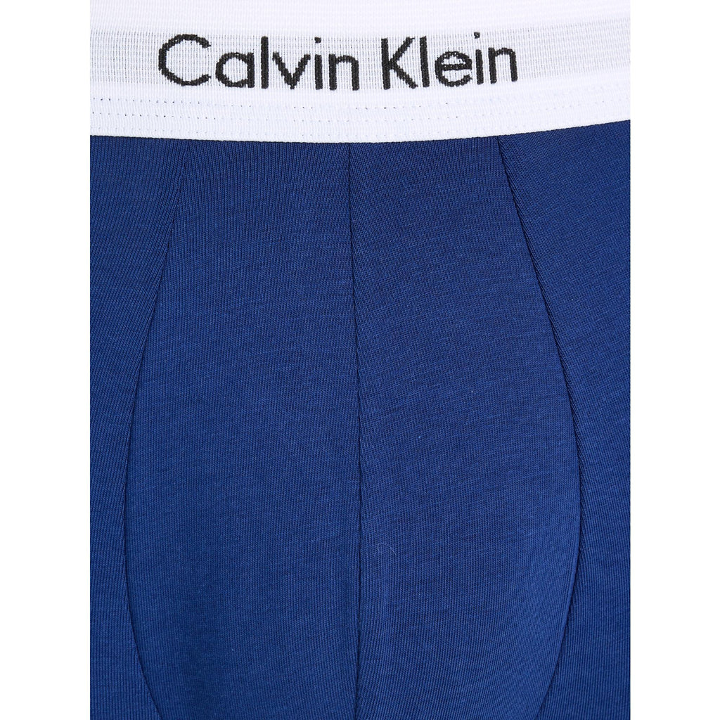 Calvin Klein 3 Pack Cotton Stretch Low Rise Trunks - Slv Sprgs,Pal Pk, Bl Dpts - Utility Bear