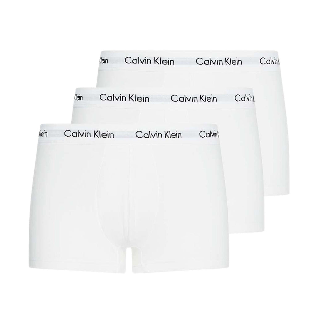 Calvin Klein 3 Pack Cotton Stretch Low Rise Trunks - White - Utility Bear