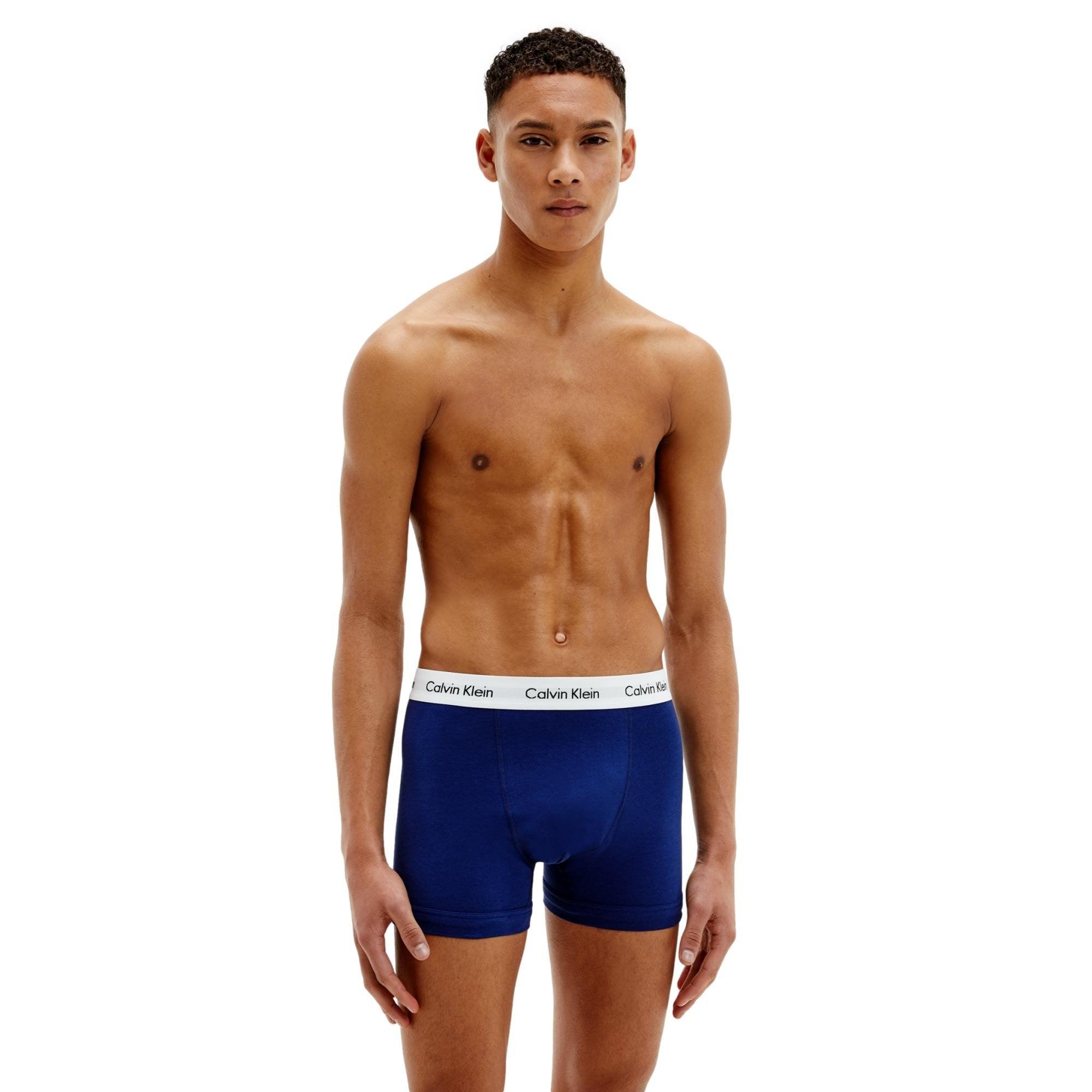Calvin Klein 3 Pack Cotton Stretch Trunks - Red/Blue/White - Utility Bear  Apparel & Accessories