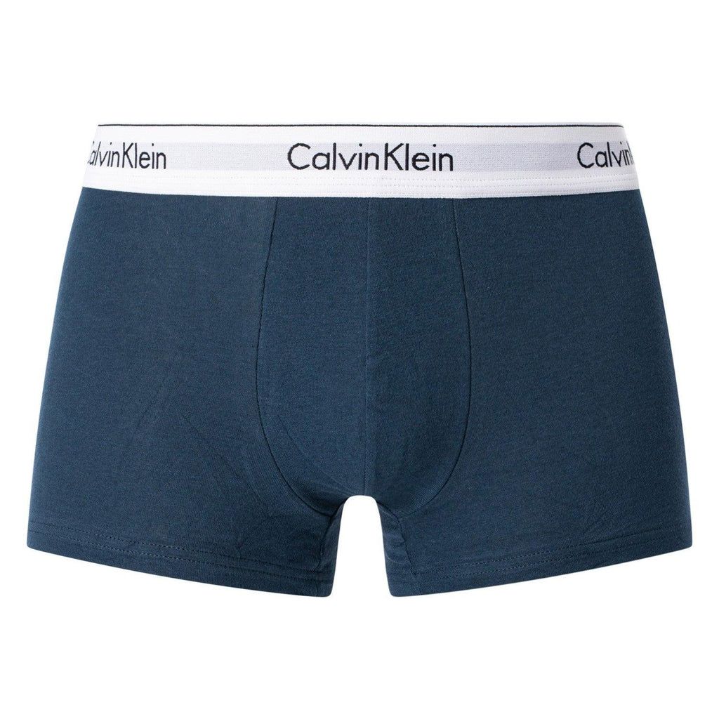 Calvin Klein 3 Pack Modern Cotton Stretch Trunks - Mid Navy, Rasp Blush, Blue Graphite - Utility Bear