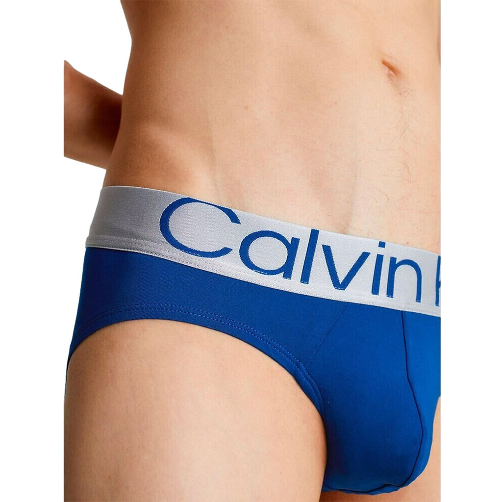 Calvin Klein 3 Pack Reconsidered Steel Microfiber Briefs - Mid Blue/Signature Blue/Clay Gry - Utility Bear