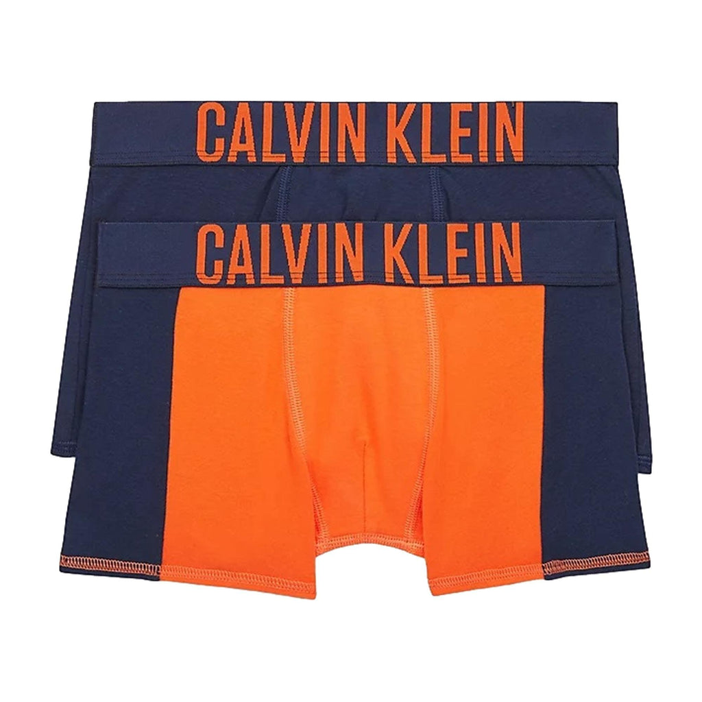 Calvin Klein Boys 2 Pack Intense Power Trunk - Brightorange/Navyiris - Utility Bear