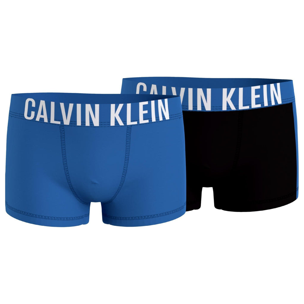 Calvin Klein Boys 2 Pack Intense Power Trunk - Electricaqua/Black - Utility Bear