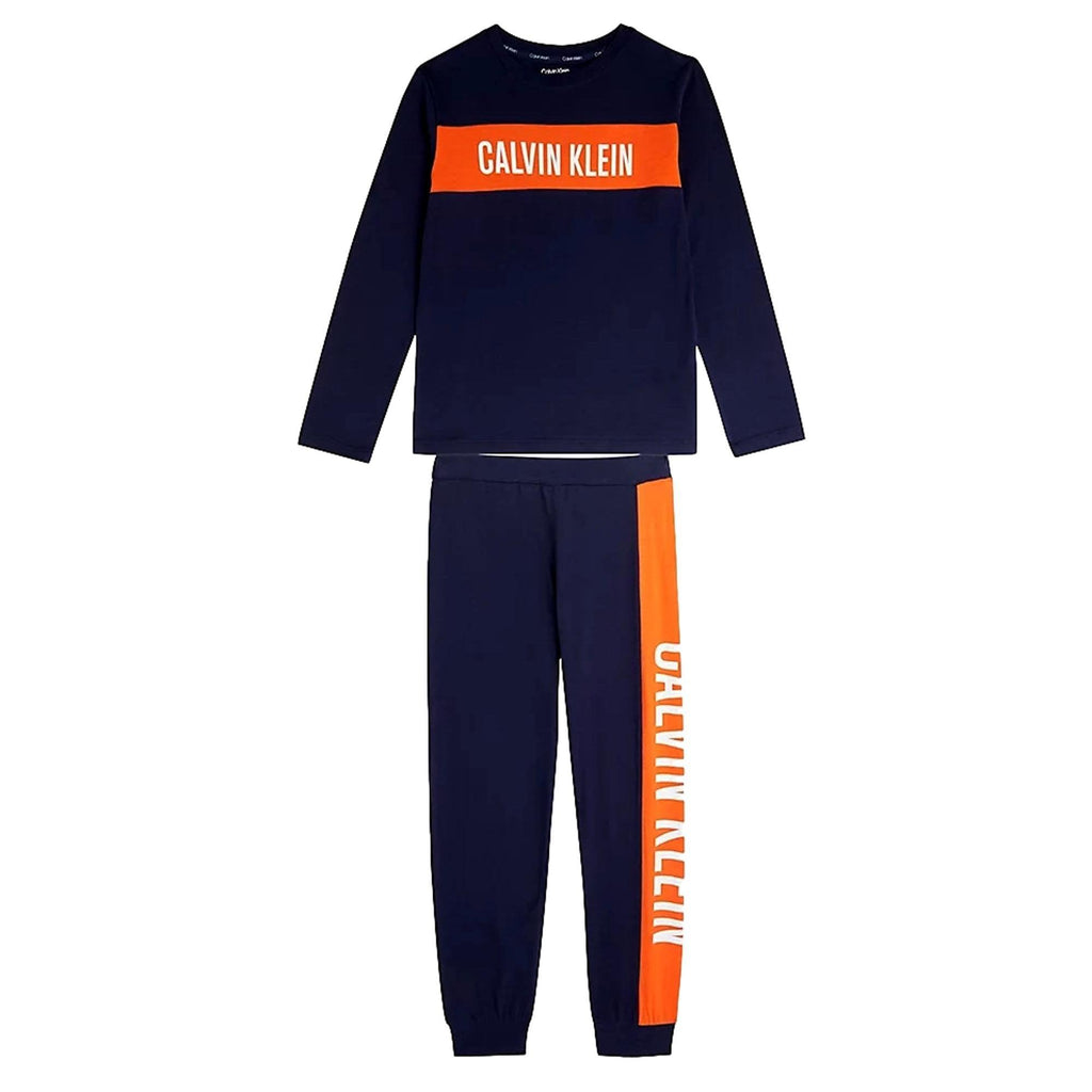 Calvin Klein Boys Intense Power Organic Cotton Pyjama Set - Navy Iris - Utility Bear