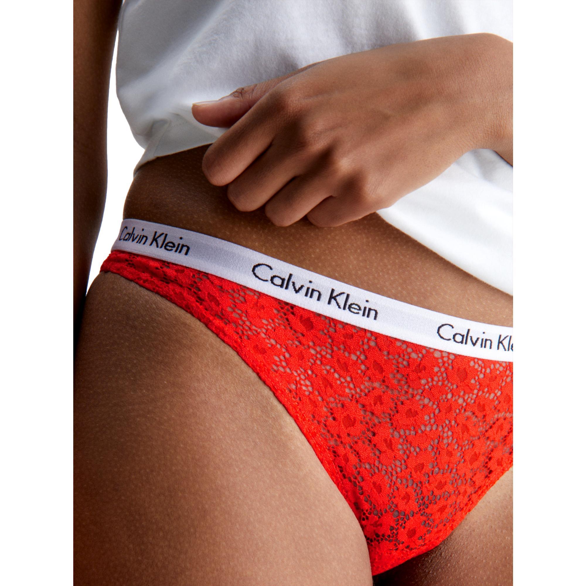 Calvin Klein Women`s Carousel Lace Brazilian Brief 1 Pack (Orange