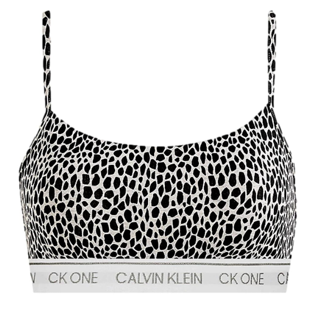 Calvin Klein Ck One Cotton Bralette - Mini Giraffe Print_Grey - Utility Bear