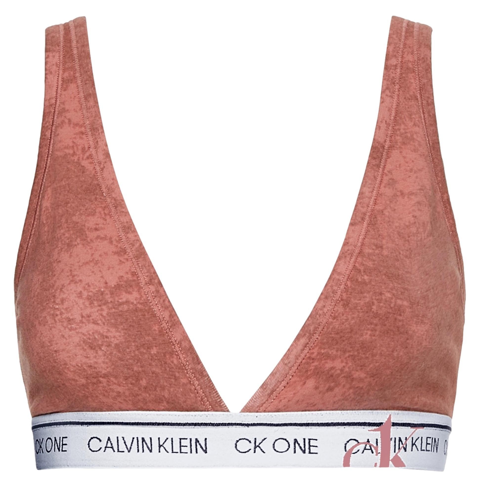 Calvin Klein Ck One Cotton Unlined Bralette In Peach Leopard