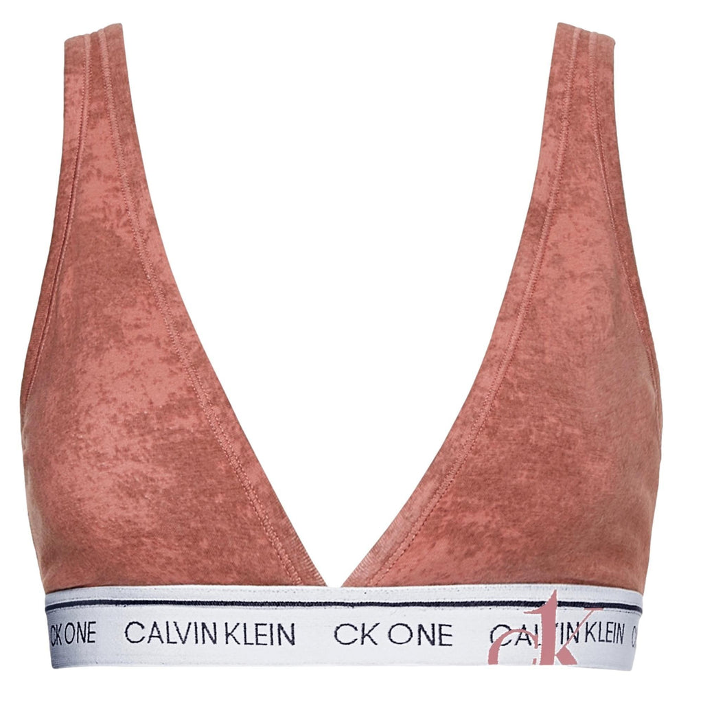 Calvin Klein Ck One Unlined Triangle Bralette - Faded Red Grape - Utility Bear