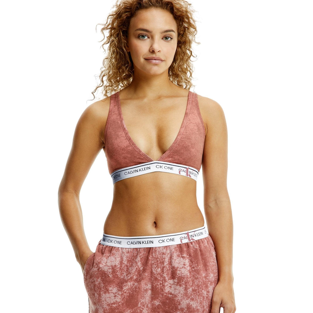 Calvin Klein Ck One Unlined Triangle Bralette - Faded Red Grape - Utility Bear
