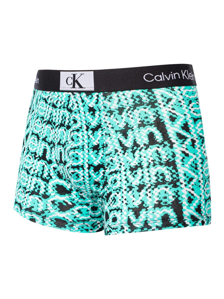 Calvin Klein CK96 Trunks - Layered Wavy LG Print_Fresh P/Mint - Utility Bear