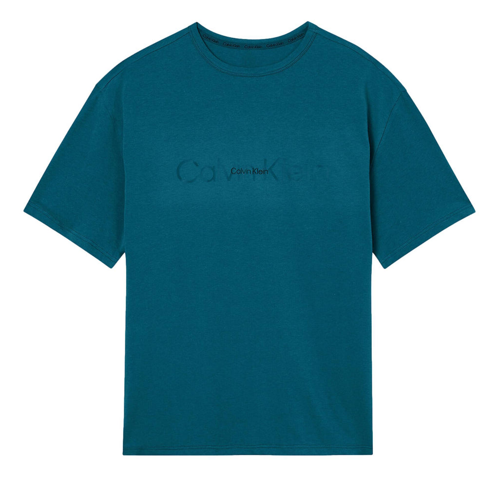 Calvin Klein Embossed Icon Short Sleeve T-Shirt - Blue - Utility Bear
