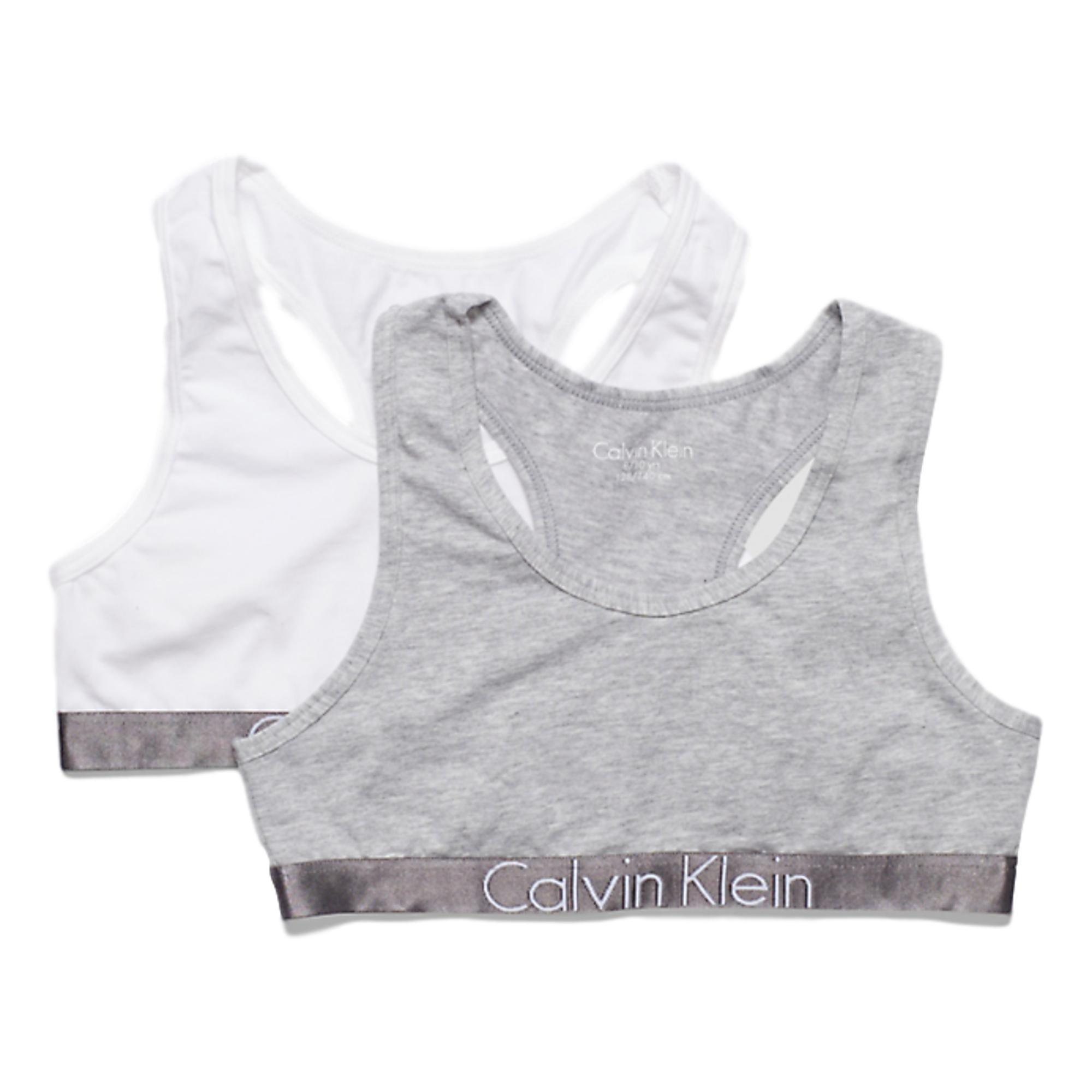 Pack-2 Bragas Calvin Klein Customized Stretch niña blanco y gris