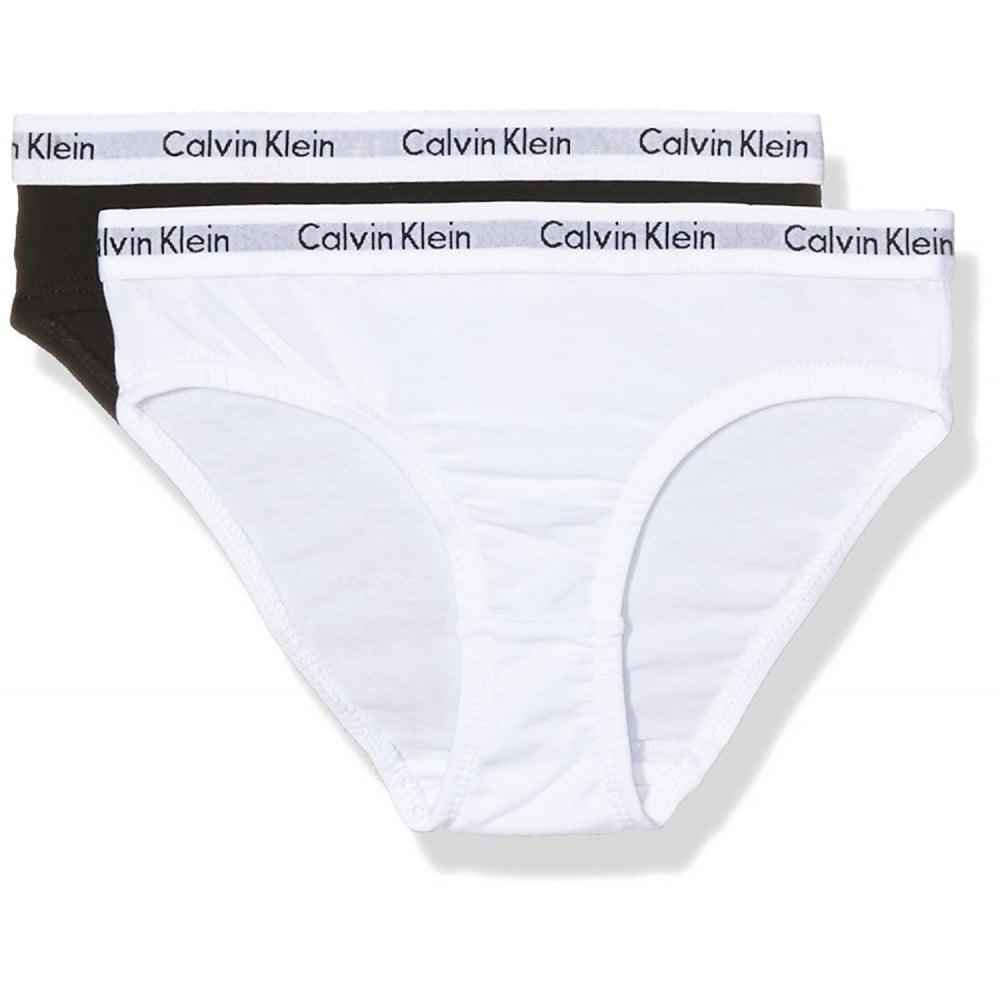 Calvin Klein Girls 2 Pack Modern Cotton Bikini White / Black - Utility Bear  Apparel & Accessories