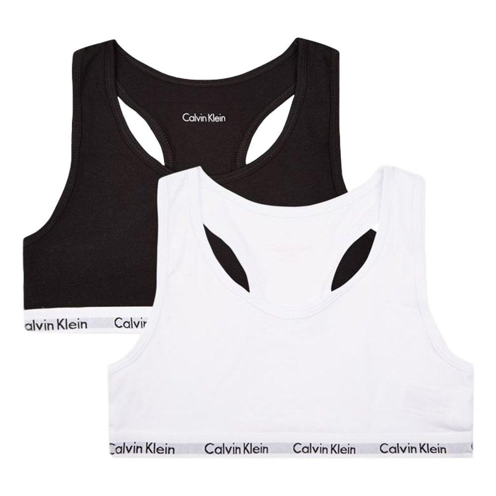 Calvin Klein Girls 2 Pack Modern Cotton Bralette White / Black - Utility Bear