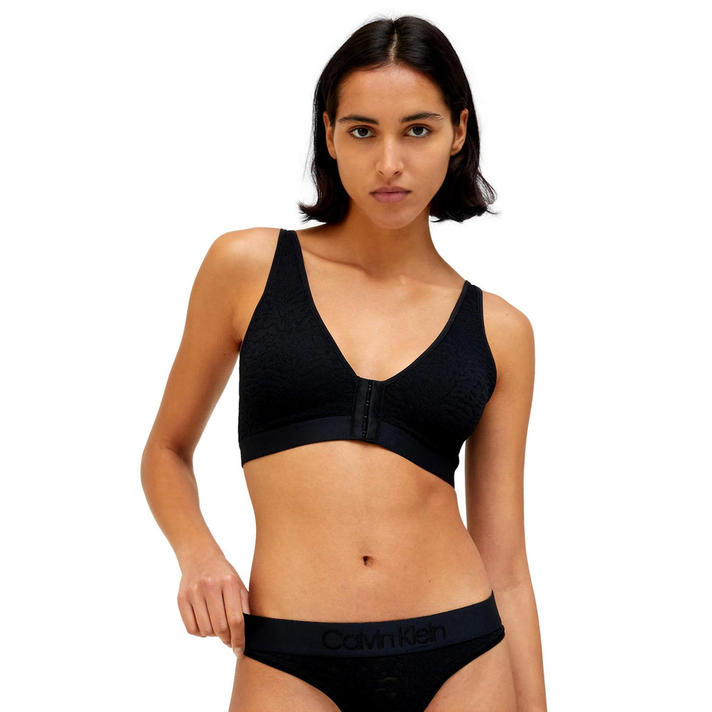 Calvin Klein Lace Lightly Lined Recovery Bralette - Black - Utility Bear