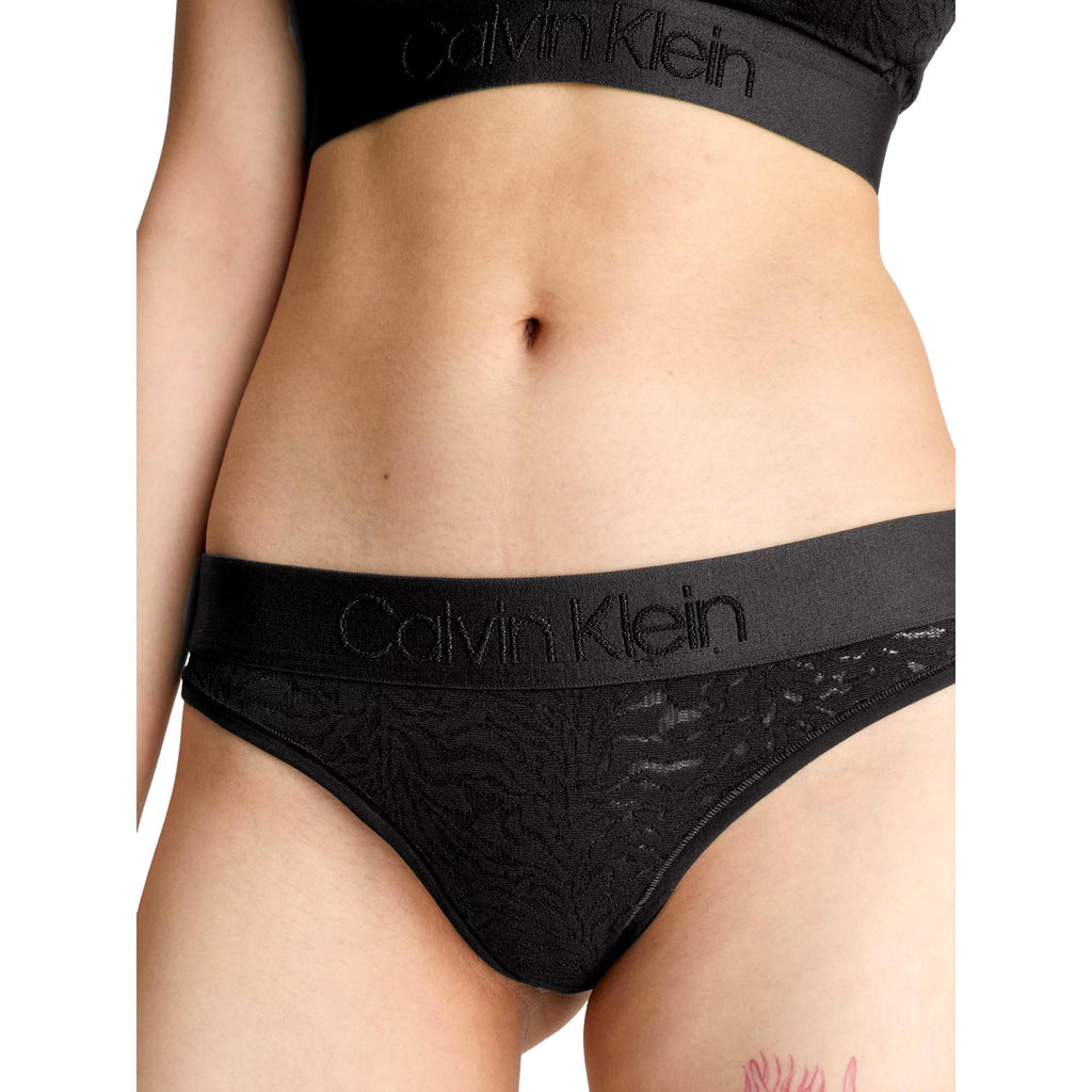 Calvin Klein Lace Thong - Black - Utility Bear