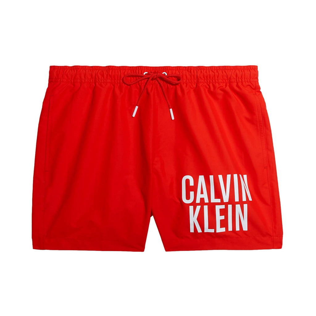 Calvin Klein Medium Drawstring Swim Shorts - Cajun Red - Utility Bear