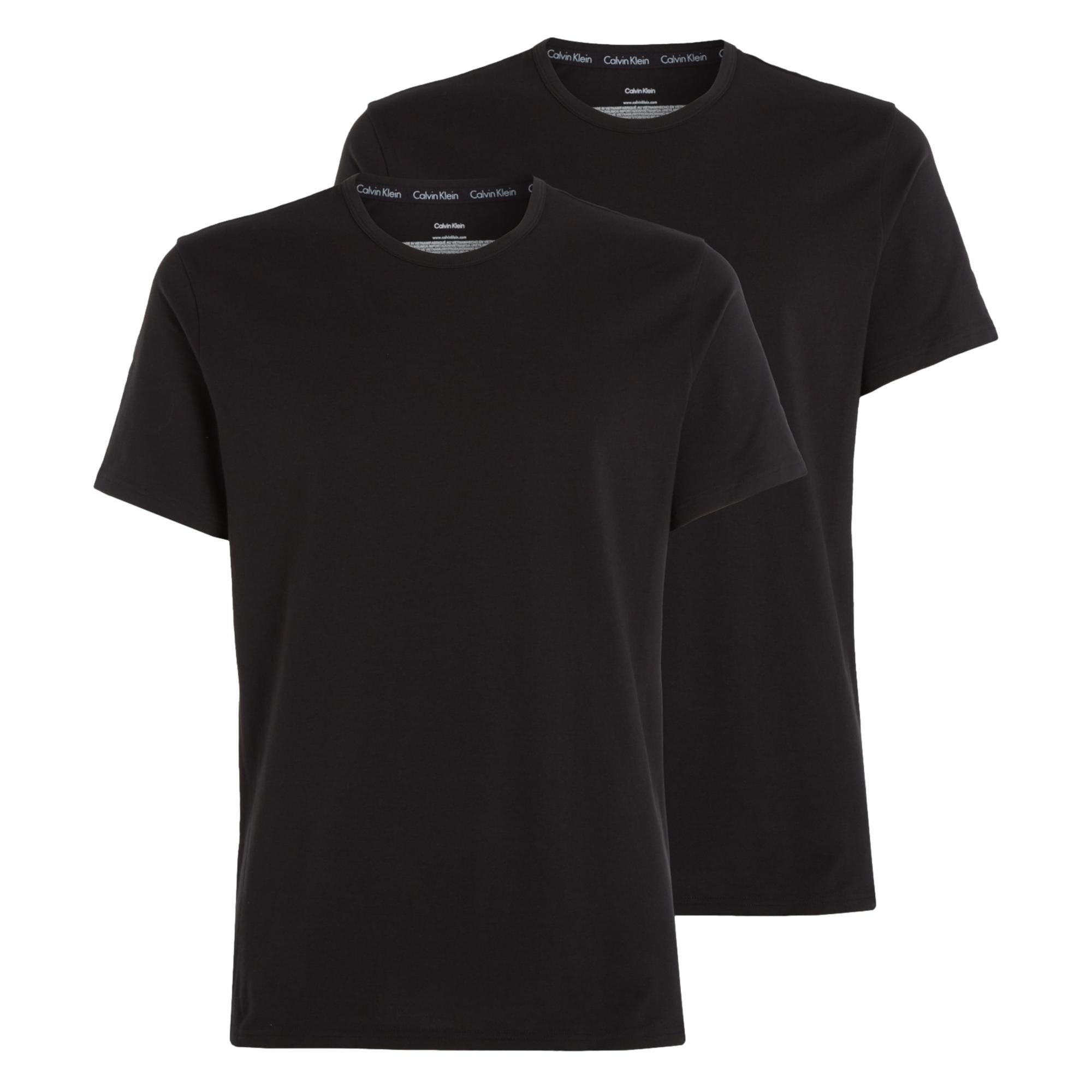 Calvin Klein Mens Modern Cotton 2 Pack Lounge T-Shirts - Black ...