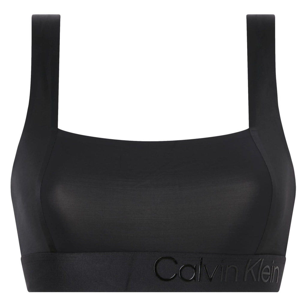 Calvin Klein Microfibre Gloss Unlined Bralette - Black - Utility Bear