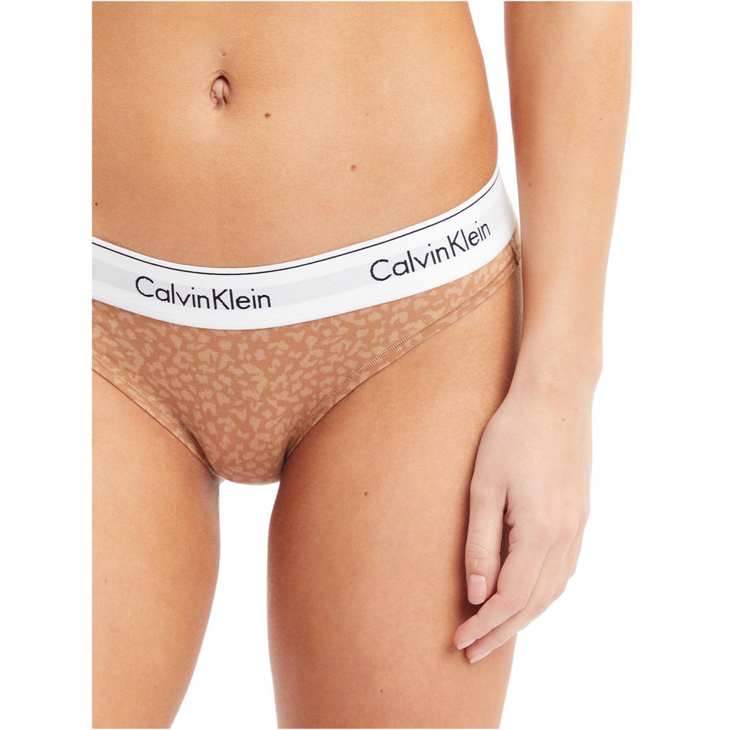 Calvin Klein Modern Cotton Bikini - Mini Animal Print_Sandalwood - Utility Bear