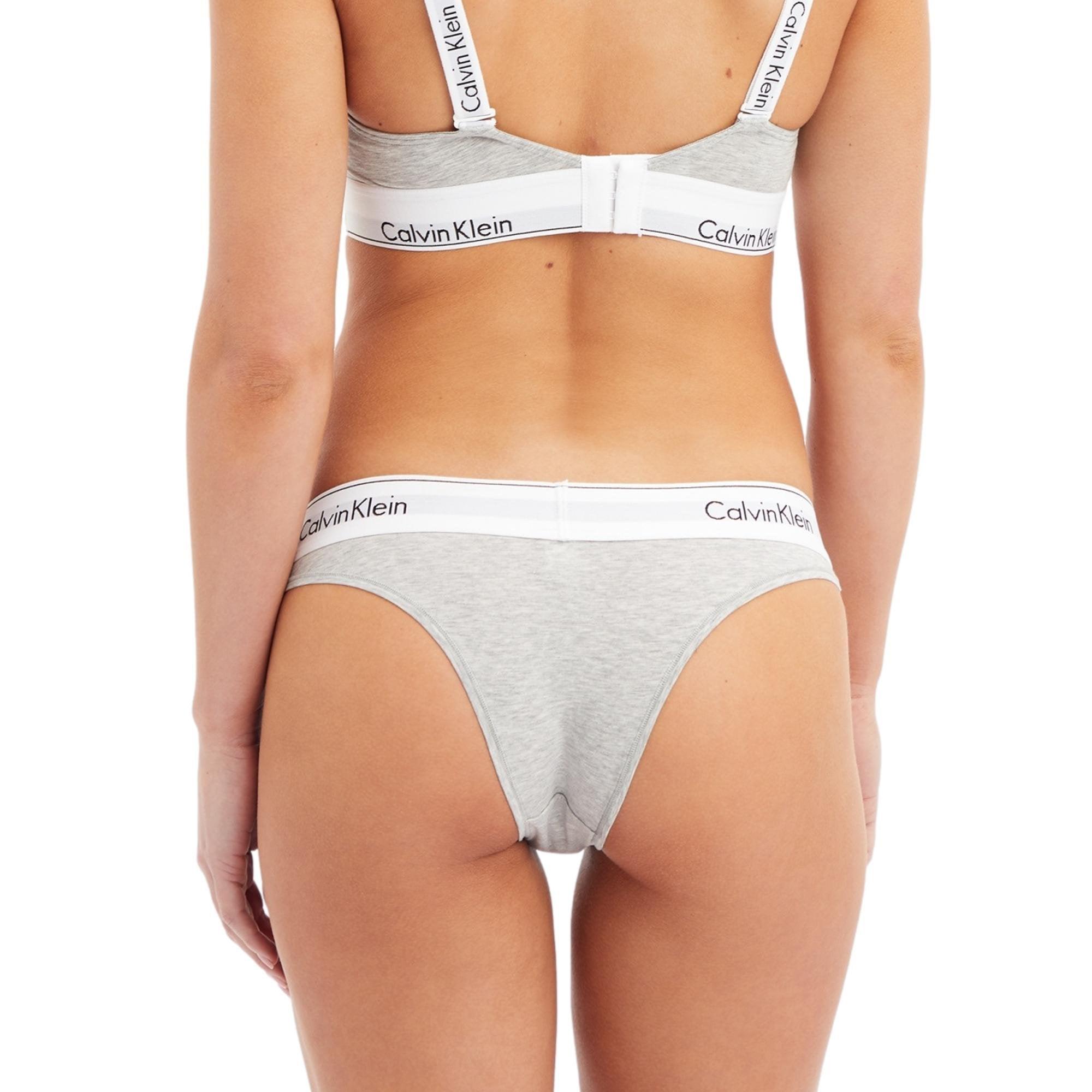 Calvin Klein Women’s Underwear Modern Cotton Bikini Cut Briefs in Grey  Heather