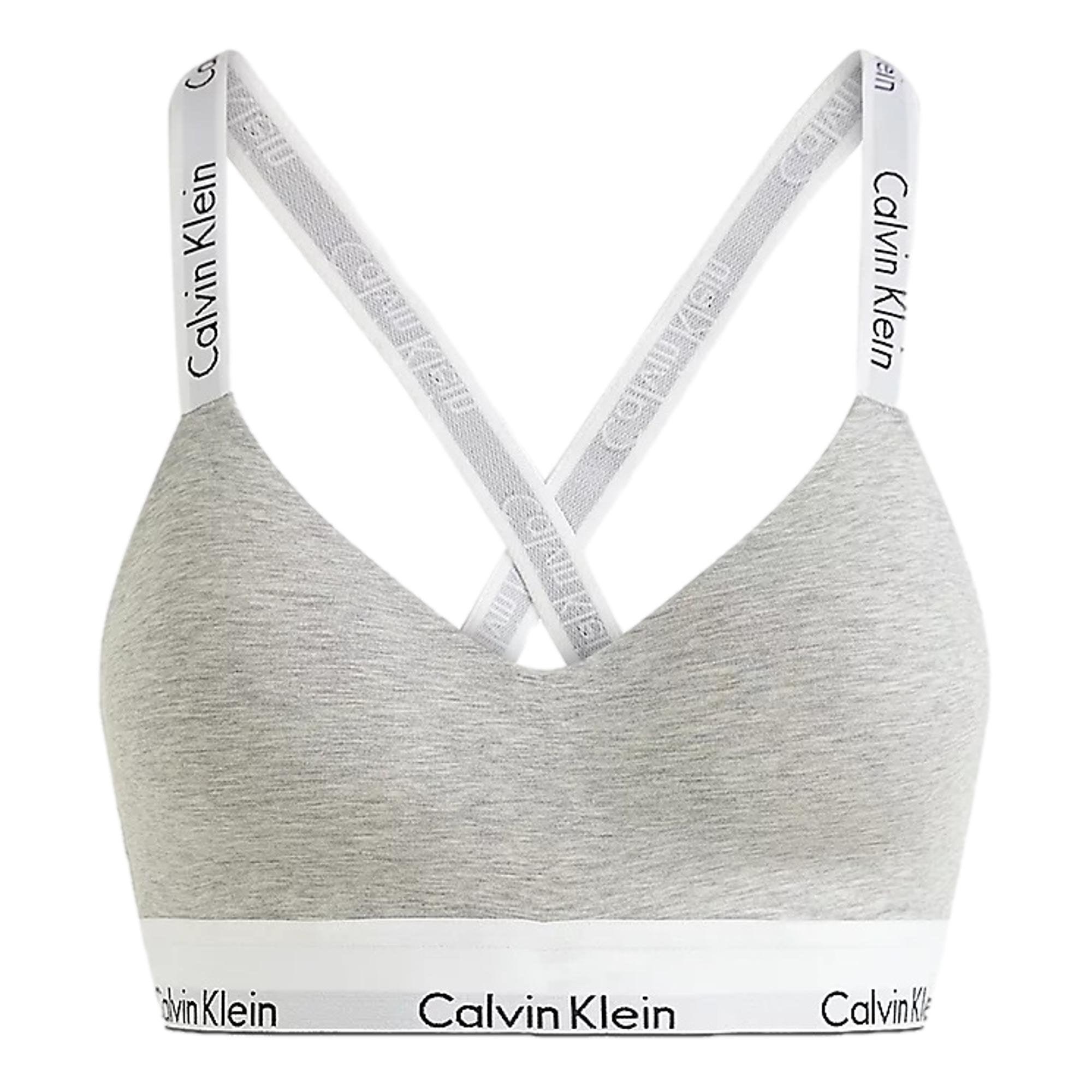 Calvin Klein Women's Structure Cotton Lightly Lined Triangle Bra, Grey  Heather, X-Large at  Women's Clothing store