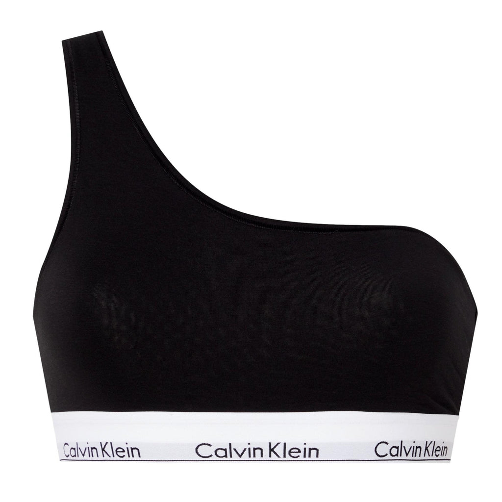 Calvin Klein Modern Cotton One Shoulder Bralette - Black - Utility Bear